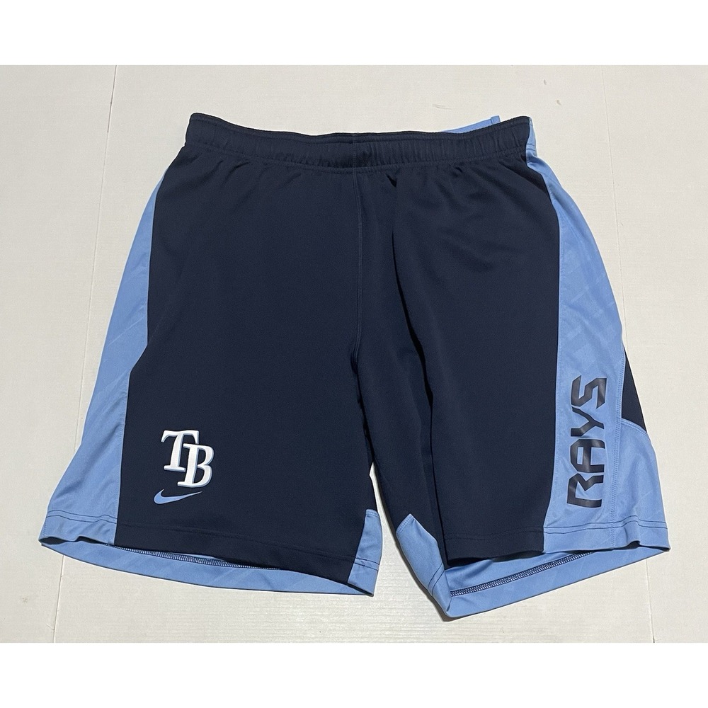 Nike Dri-FIT Tampa Bay Rays TB MLB Authentic Shorts Mens Large Navy Blue